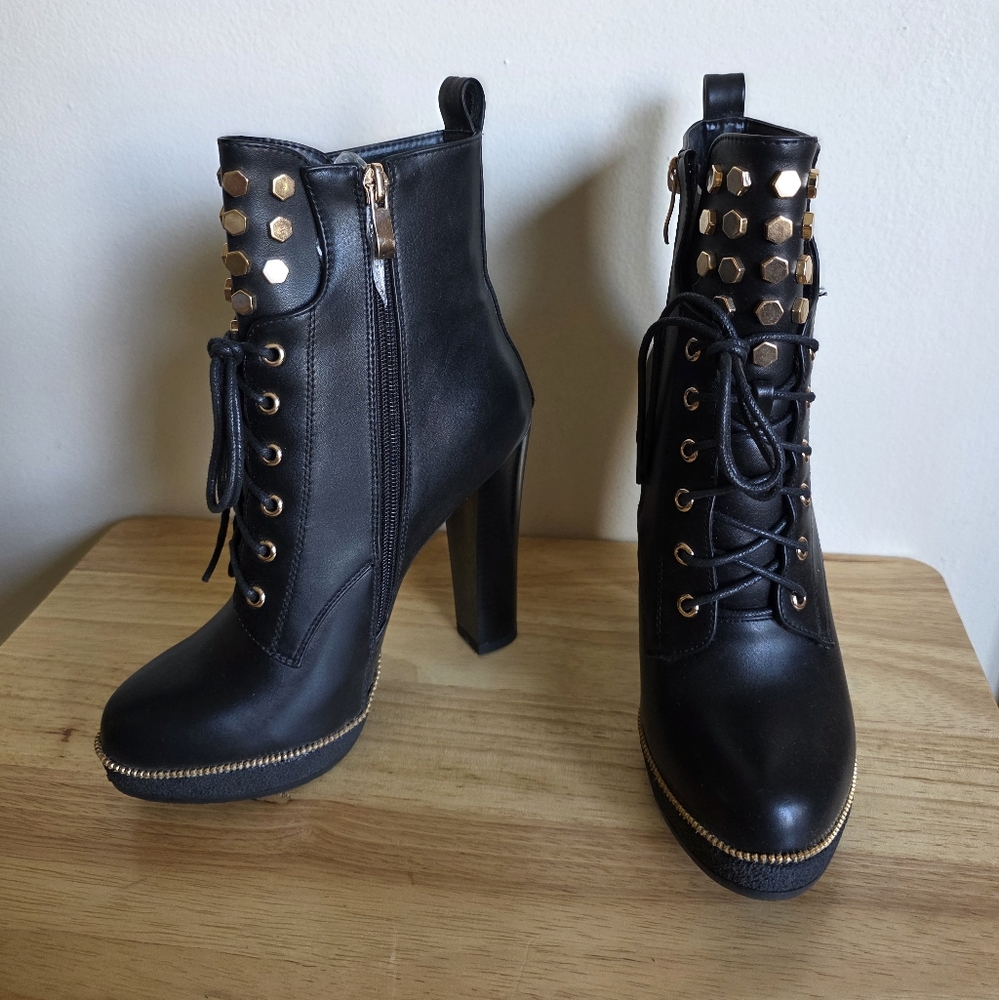 Black Studded Ankle Boots